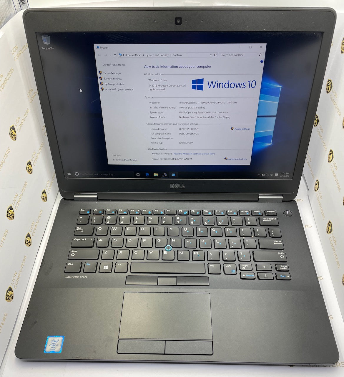 Dell Latitude E7470 - Intel Core i7-6600U, 8Gb RAM, 256Gb SSD, 14" FHD Screen, Windows 10 Pro - Lion Computers